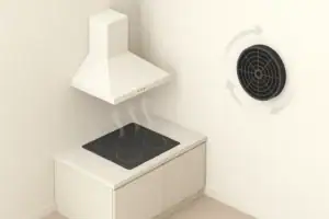 Kitchen range hood and carbon filter reducing cooking odors