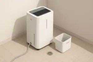 Isometric dehumidifier with drain hose and bucket options