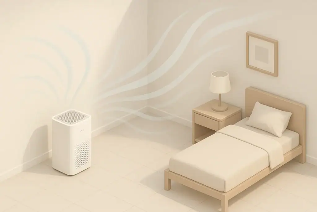 Generic air purifier in a tidy room