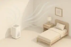Generic air purifier in a tidy room