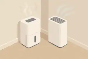 Dehumidifier and purifier in a tidy room corner