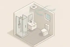 Bathroom ventilation airflow from ceiling fan