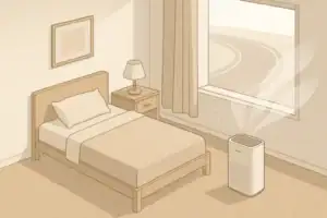 Air purifier reducing road dust particles indoors