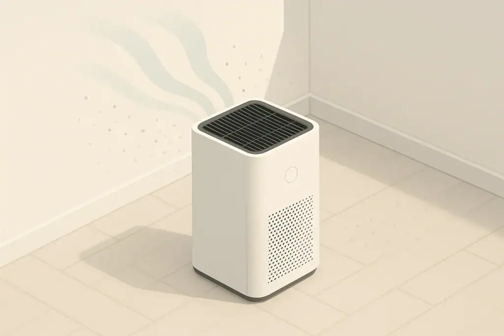Air purifier reducing fine dust in a clean room