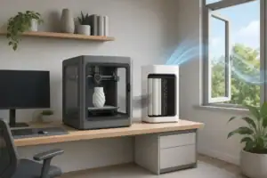 Enclosed 3D printer with ventilation and carbon filtration