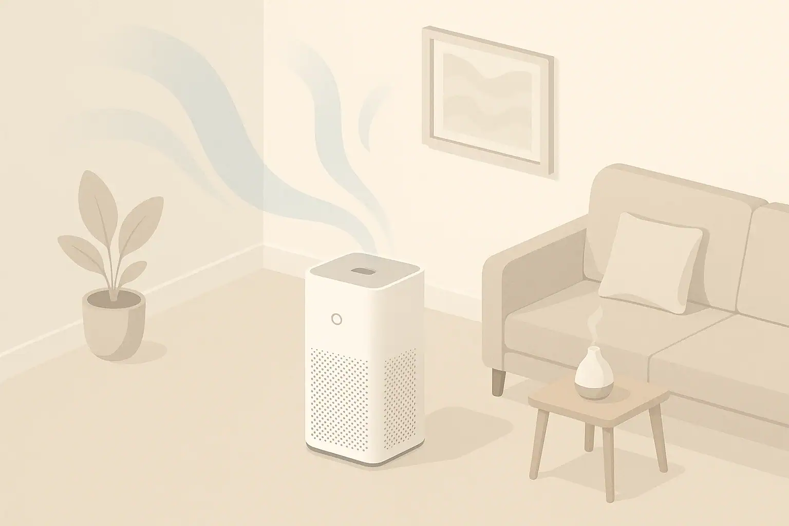 Generic purifier in a calm tidy room