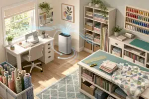 Air Purifier for Sewing Rooms: Lint and Airflow